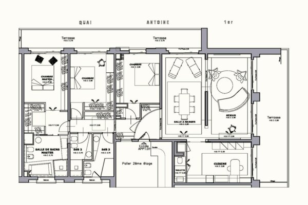 MONACO PORT HERCULE RUSCINO 4 ROOMS WITH HARBOUR VIEW